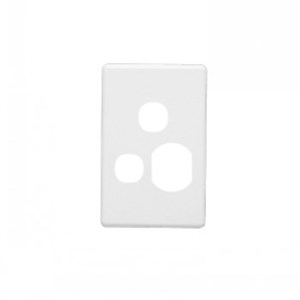 Clipsal Classic Single Vertical Socket with Extra Switch Cover Plate - Brushed Aluminium Only